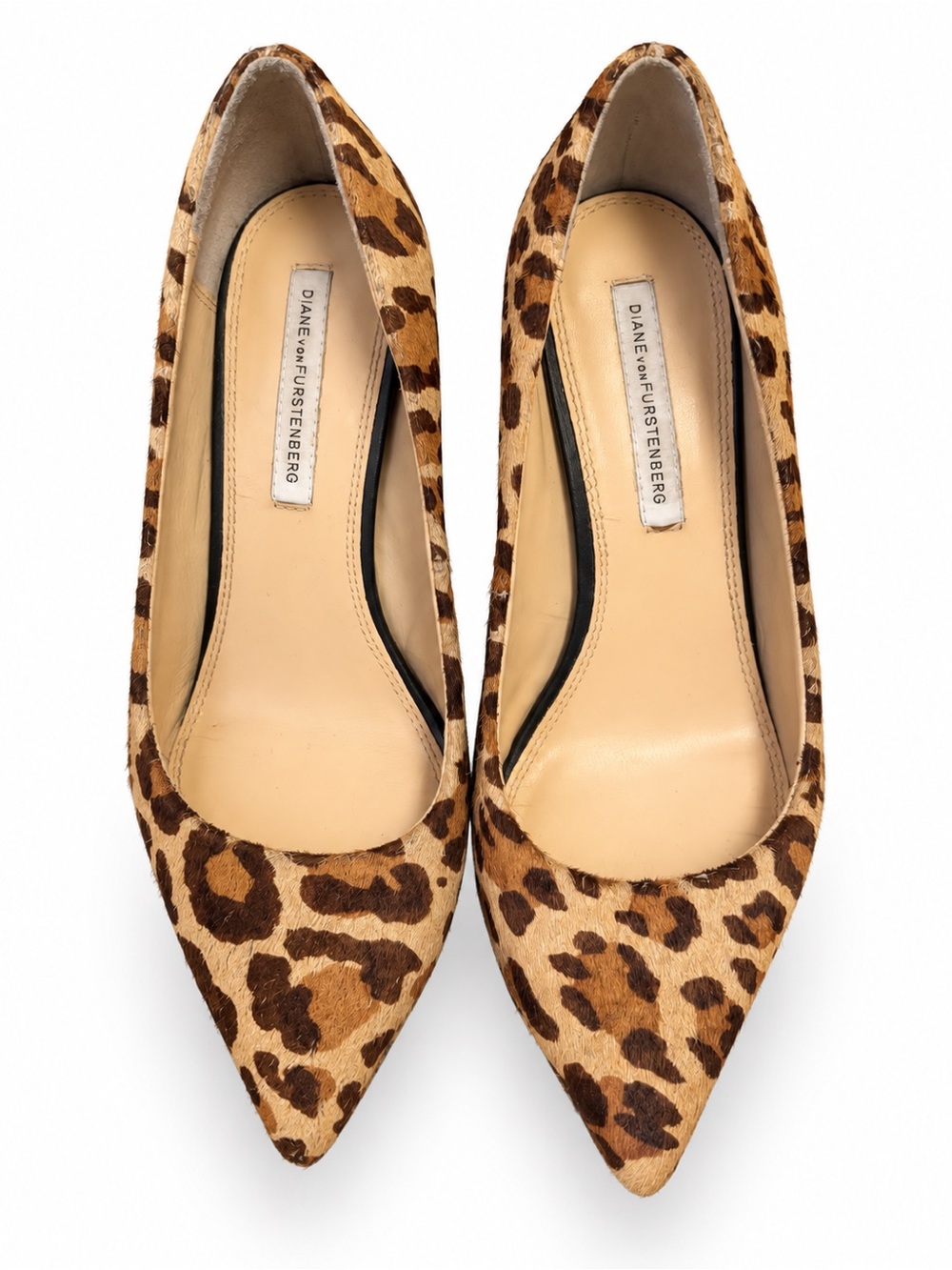 Diane von Furstenberg Leopard Print Pointed-Toe Heels US 7